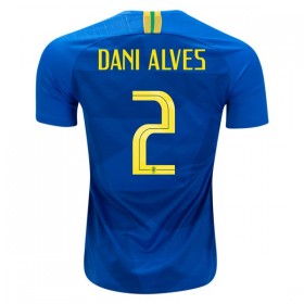 Camisolas de Futebol Brasil Dani Alves 2 Equipamento Alternativa Copa do Mundo 2018 Manga Curta